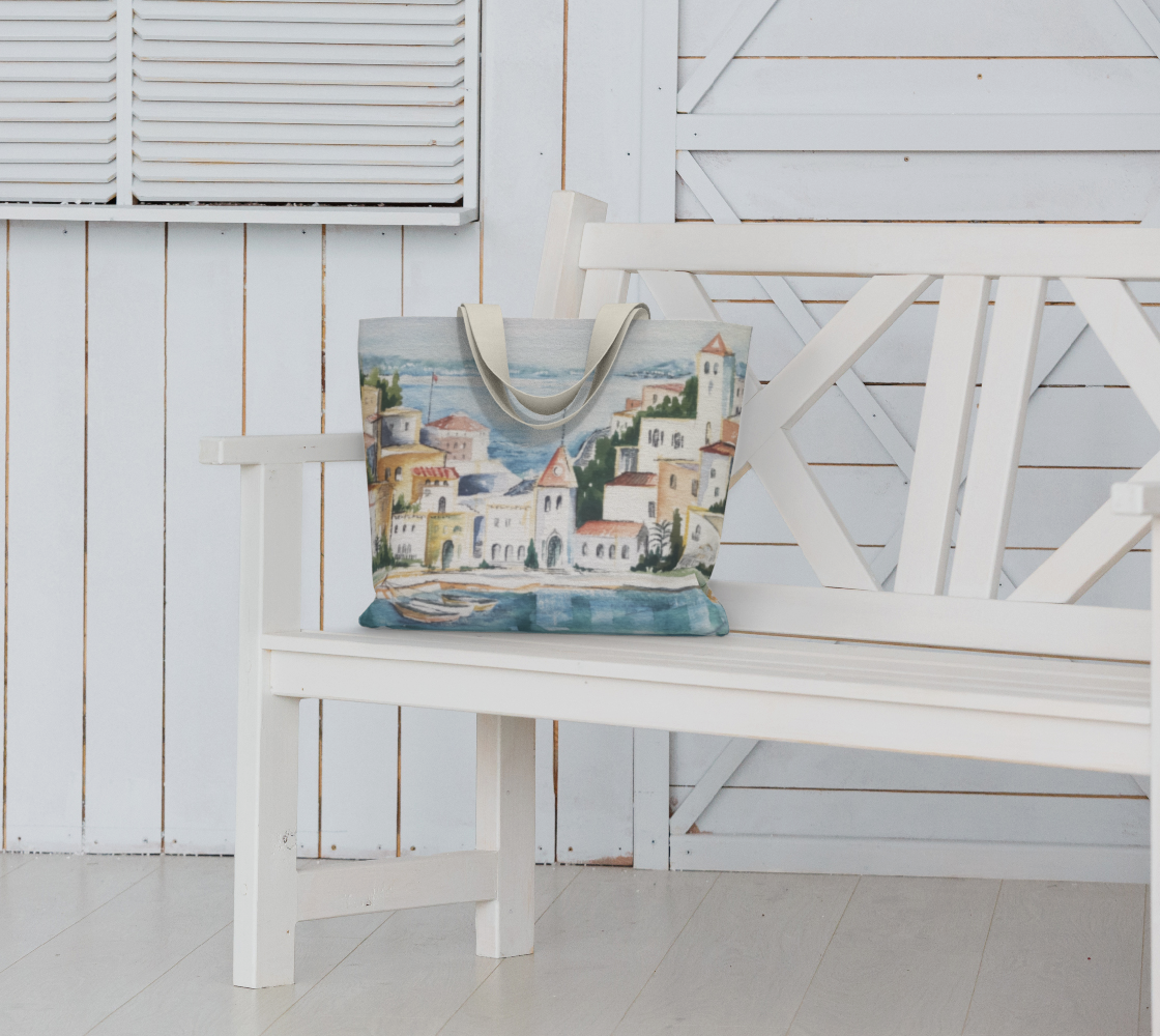 HW Watercolor City Large Tote