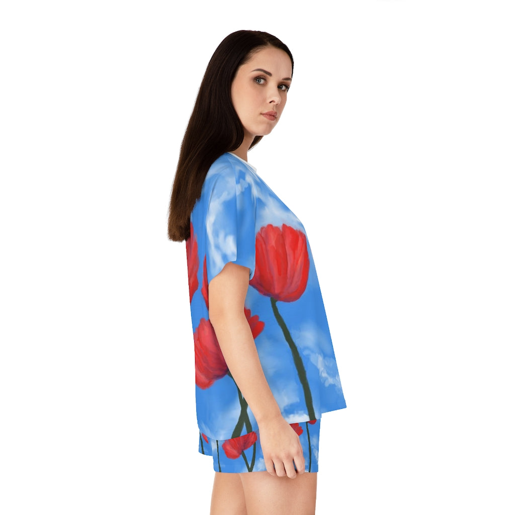 Song to the Sky Women's Short Pajama Set (AOP)