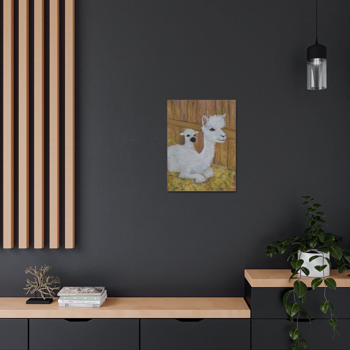 Alpaca Joy Satin Canvas, Stretched