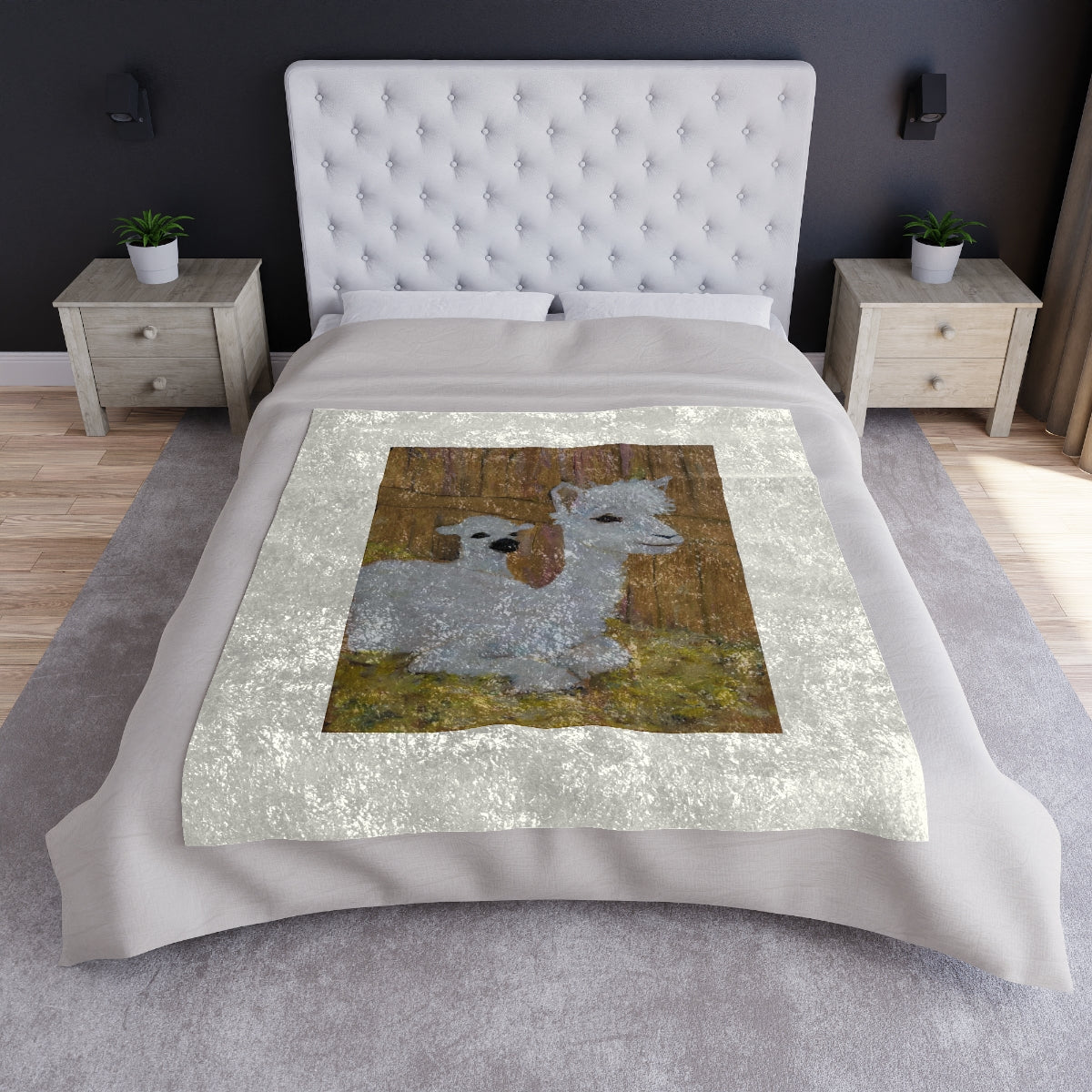 Crushed Velvet Blanket- Alpaca Joy