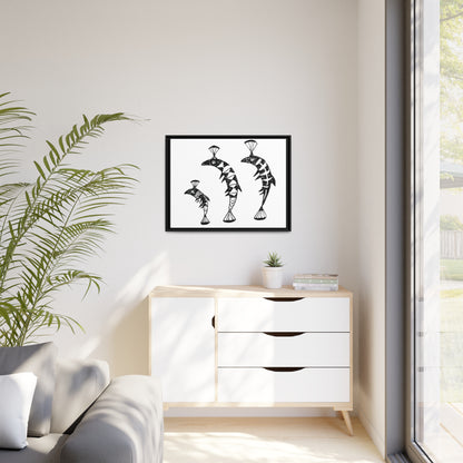 HW Fish Fam Matte Canvas, Black Frame