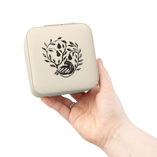 Compact Travel Jewelry Case — Portable Organizer with Ring Slots & Earring Compartments
