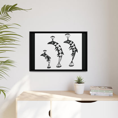 HW Fish Fam Matte Canvas, Black Frame