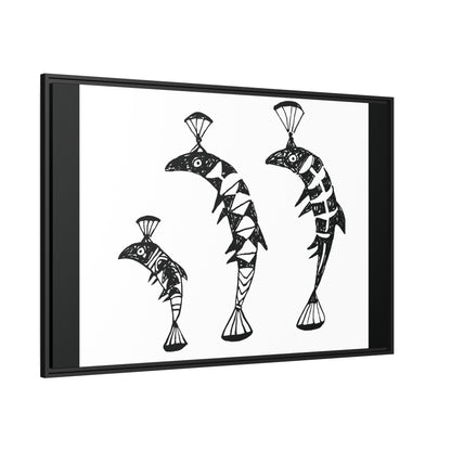 HW Fish Fam Matte Canvas, Black Frame