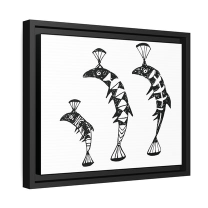 HW Fish Fam Matte Canvas, Black Frame