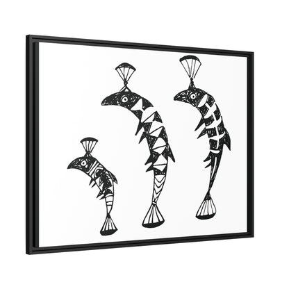 HW Fish Fam Matte Canvas, Black Frame