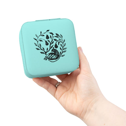 Compact Travel Jewelry Case — Portable Organizer with Ring Slots & Earring Compartments