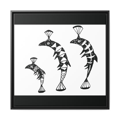 HW Fish Fam Matte Canvas, Black Frame