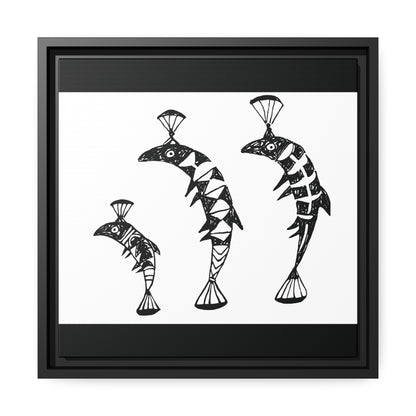 HW Fish Fam Matte Canvas, Black Frame
