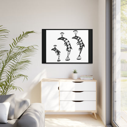 HW Fish Fam Matte Canvas, Black Frame