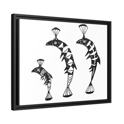 HW Fish Fam Matte Canvas, Black Frame