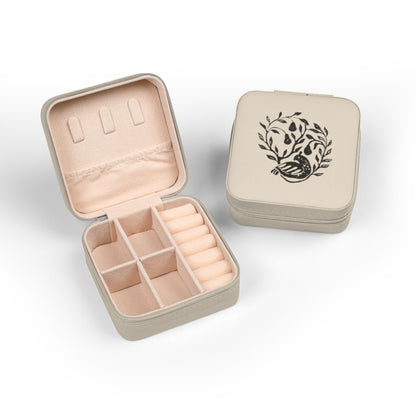 Compact Travel Jewelry Case — Portable Organizer with Ring Slots & Earring Compartments