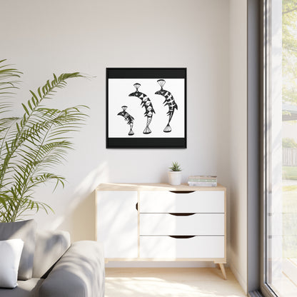 HW Fish Fam Matte Canvas, Black Frame