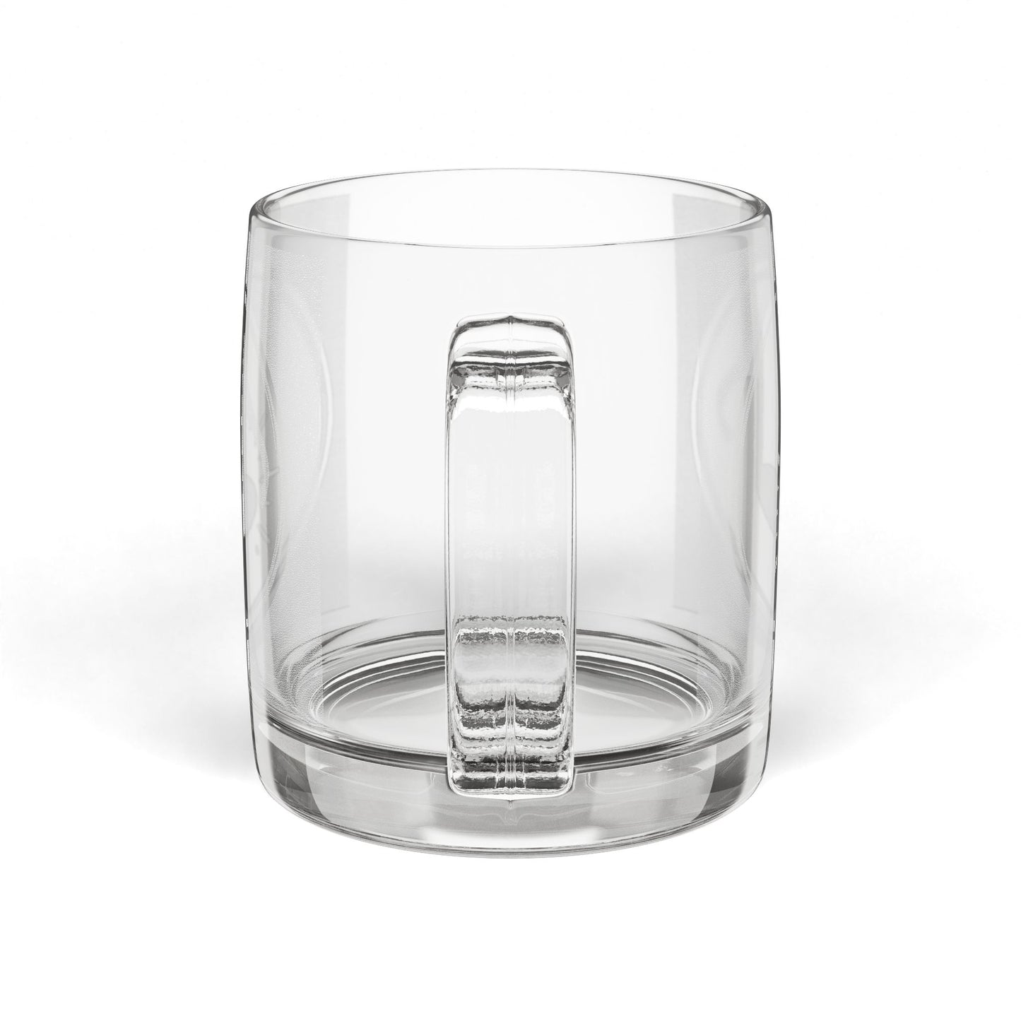 Engraved Glass Coffee Mug — Musical Note Design, 12.25 oz