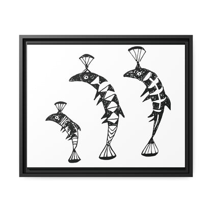 HW Fish Fam Matte Canvas, Black Frame