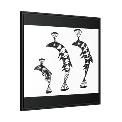 HW Fish Fam Matte Canvas, Black Frame
