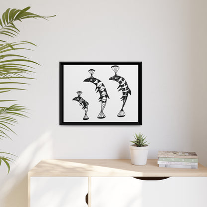 HW Fish Fam Matte Canvas, Black Frame