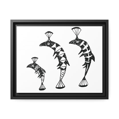 HW Fish Fam Matte Canvas, Black Frame