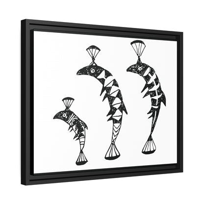 HW Fish Fam Matte Canvas, Black Frame