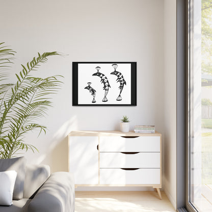 HW Fish Fam Matte Canvas, Black Frame