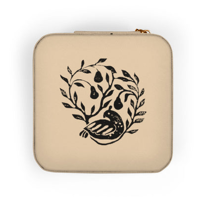 Compact Travel Jewelry Case — Portable Organizer with Ring Slots & Earring Compartments