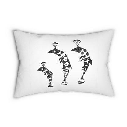 HW Fish Fam Spun Polyester Lumbar Pillow