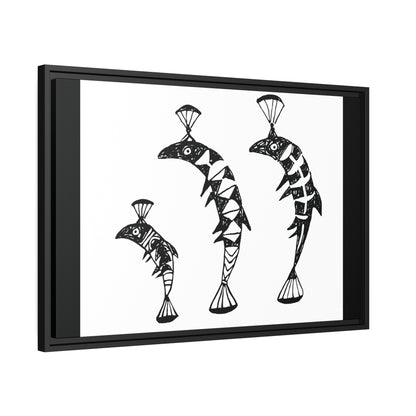 HW Fish Fam Matte Canvas, Black Frame