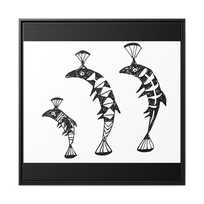HW Fish Fam Matte Canvas, Black Frame