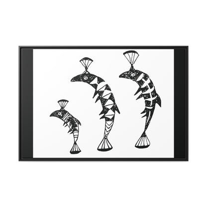 HW Fish Fam Matte Canvas, Black Frame