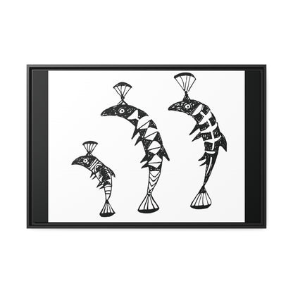 HW Fish Fam Matte Canvas, Black Frame