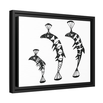 HW Fish Fam Matte Canvas, Black Frame