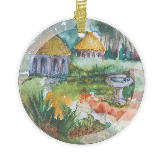 HW Birdbath Glass Ornament