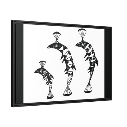 HW Fish Fam Matte Canvas, Black Frame