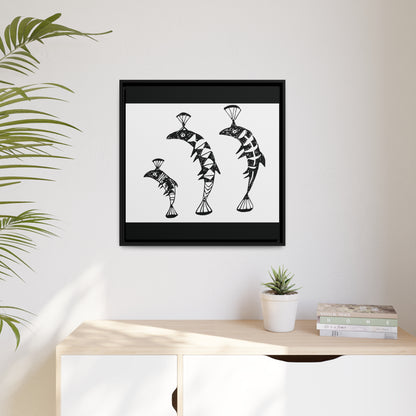 HW Fish Fam Matte Canvas, Black Frame