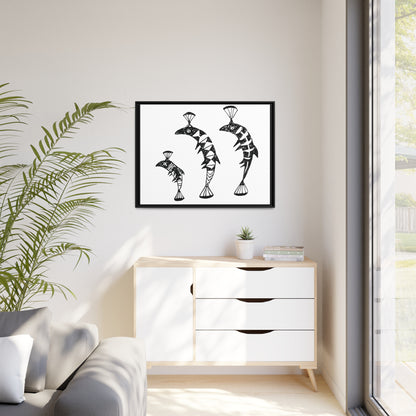 HW Fish Fam Matte Canvas, Black Frame