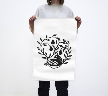 HW August Partridge Tea Towel