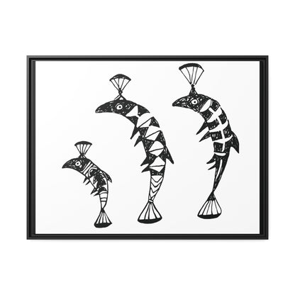 HW Fish Fam Matte Canvas, Black Frame