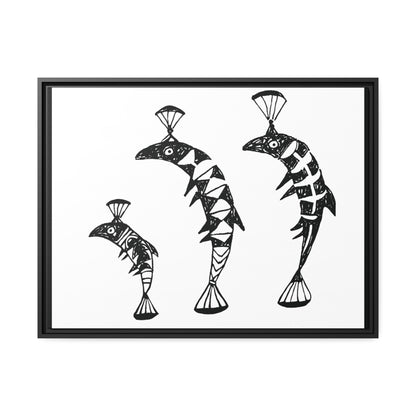 HW Fish Fam Matte Canvas, Black Frame