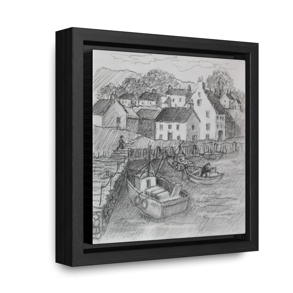 HW Fishing Vil Gallery Canvas Wraps, Square Frame