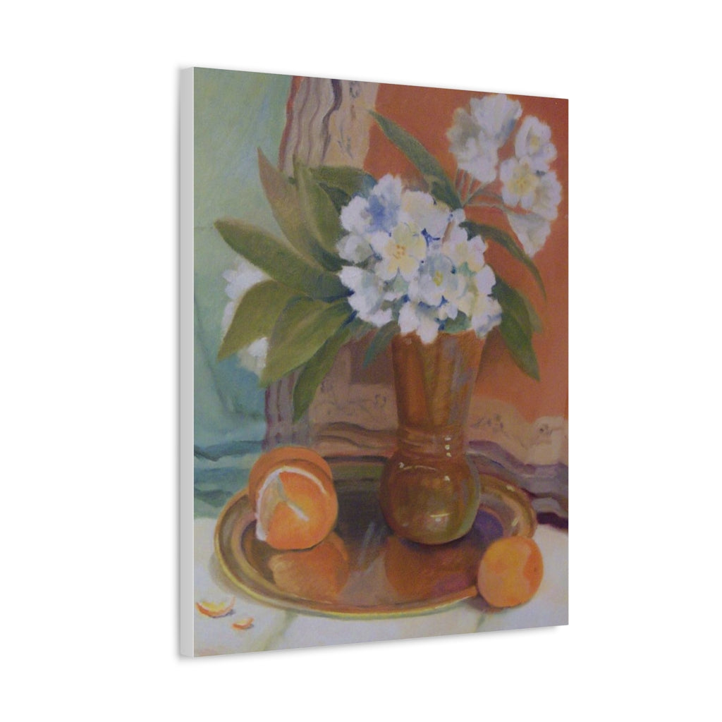 HW Copper Citrus Delight Satin Canvas, Stretched