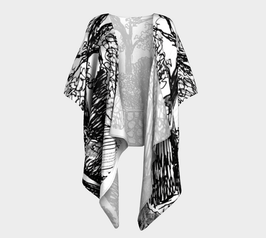 HW Pen Path Draped Kimono