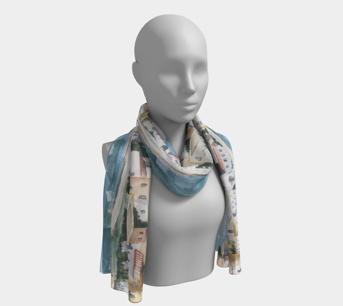 HW Watercolor City Scarf