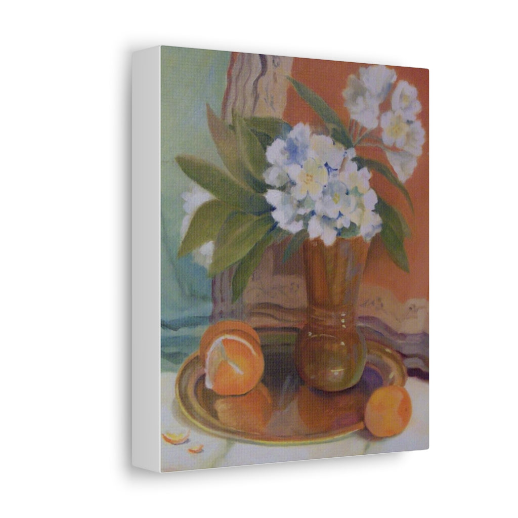 HW Copper Citrus Delight Satin Canvas, Stretched