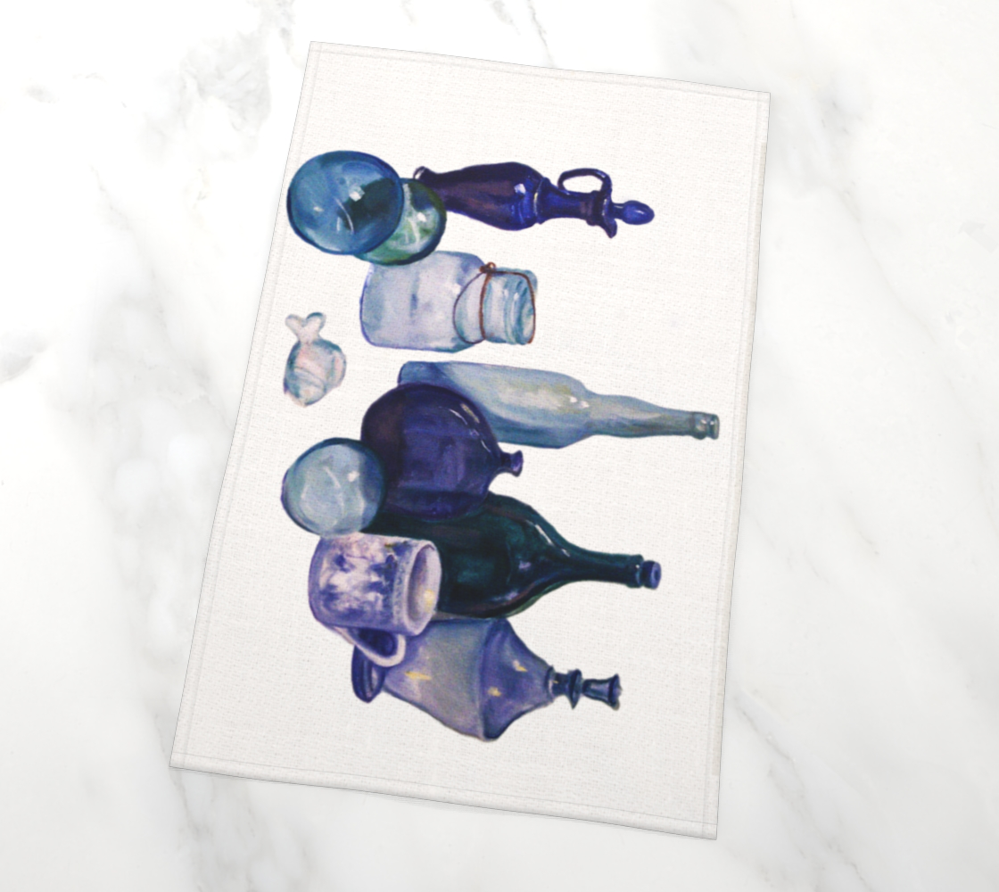 HW Blue Bottles Tea Towel