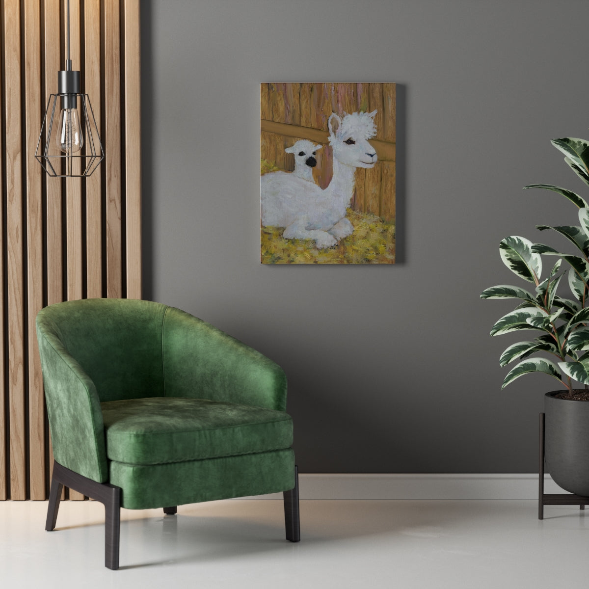 Alpaca Joy Stretched Canvas