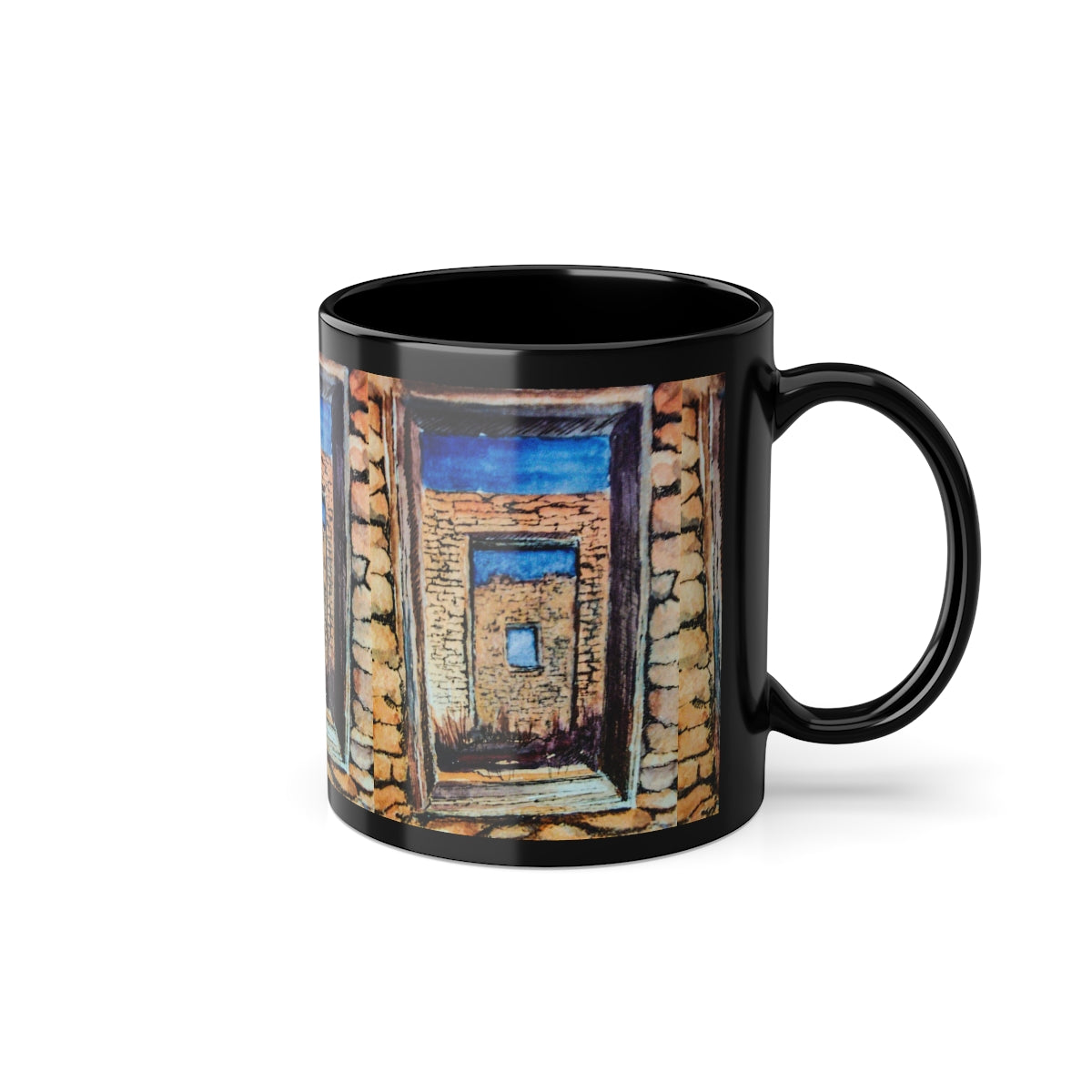 HW Window In Albuquerque Black Coffee Cup, 11oz