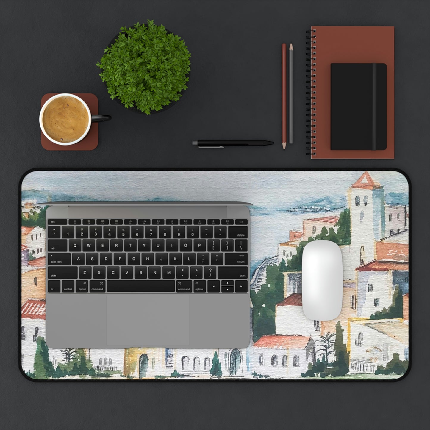 HW Watercolor City Desk Mat