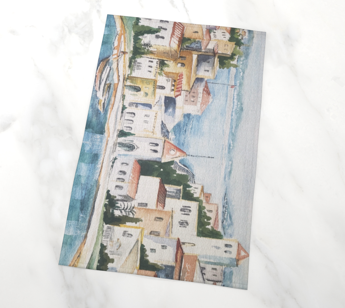 HW Watercolor City Tea Towel