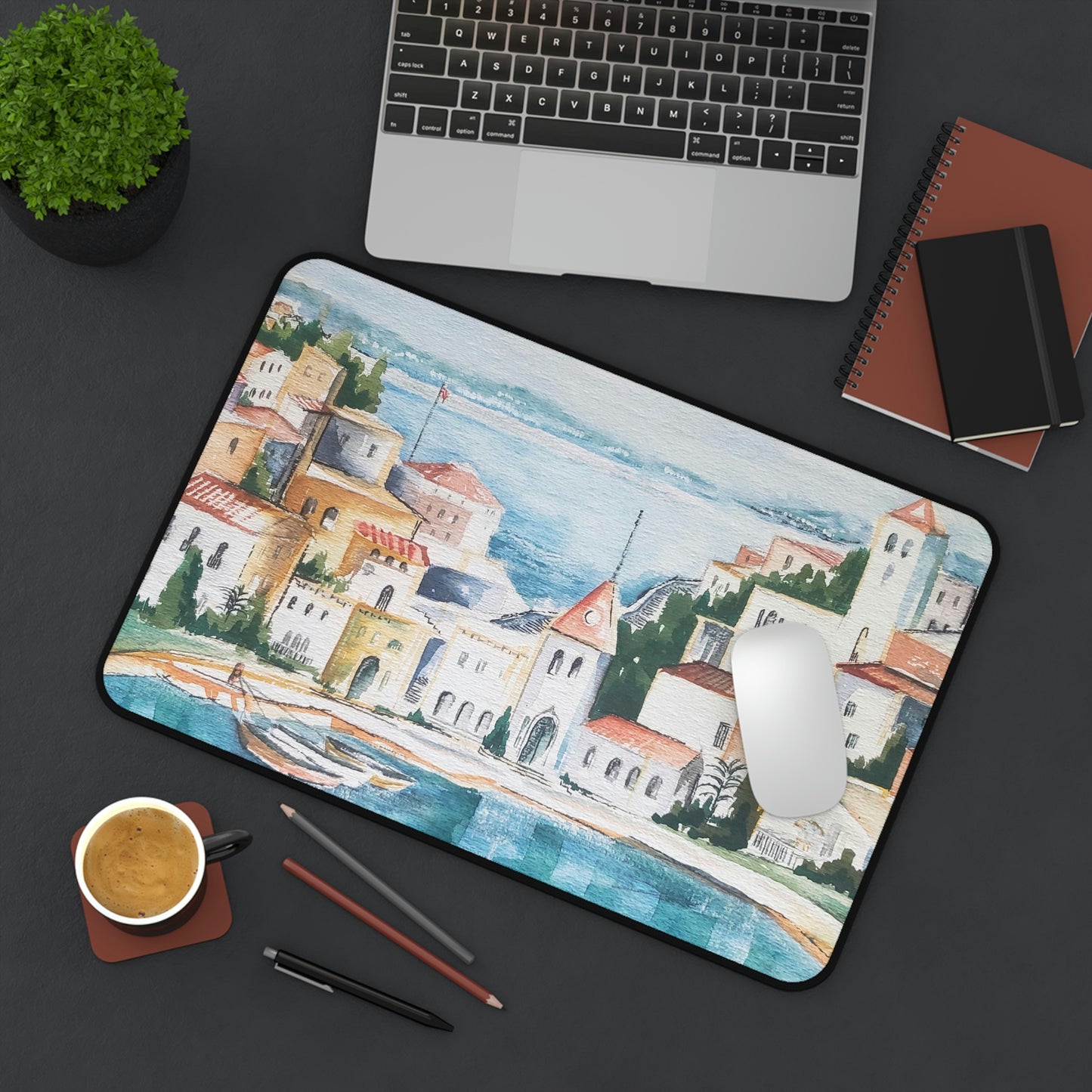 HW Watercolor City Desk Mat