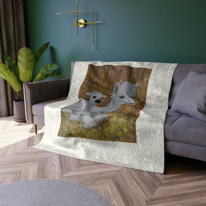 Crushed Velvet Blanket- Alpaca Joy